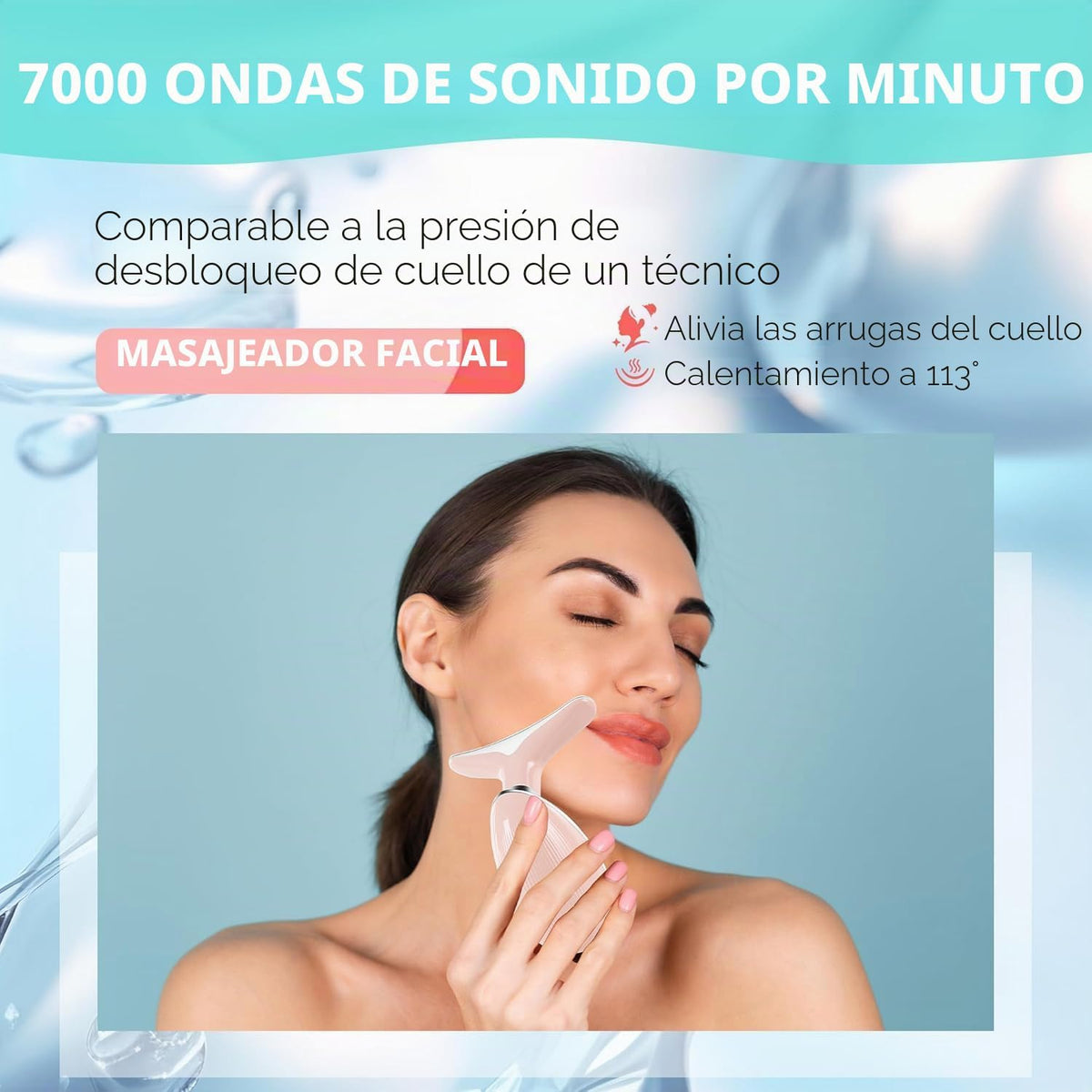 Doset - Masajeador con terapia de luz roja para rostro y cuello, va...