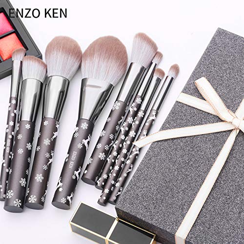 Juego de brochas de maquillaje de pelo de cabra natural profesional...