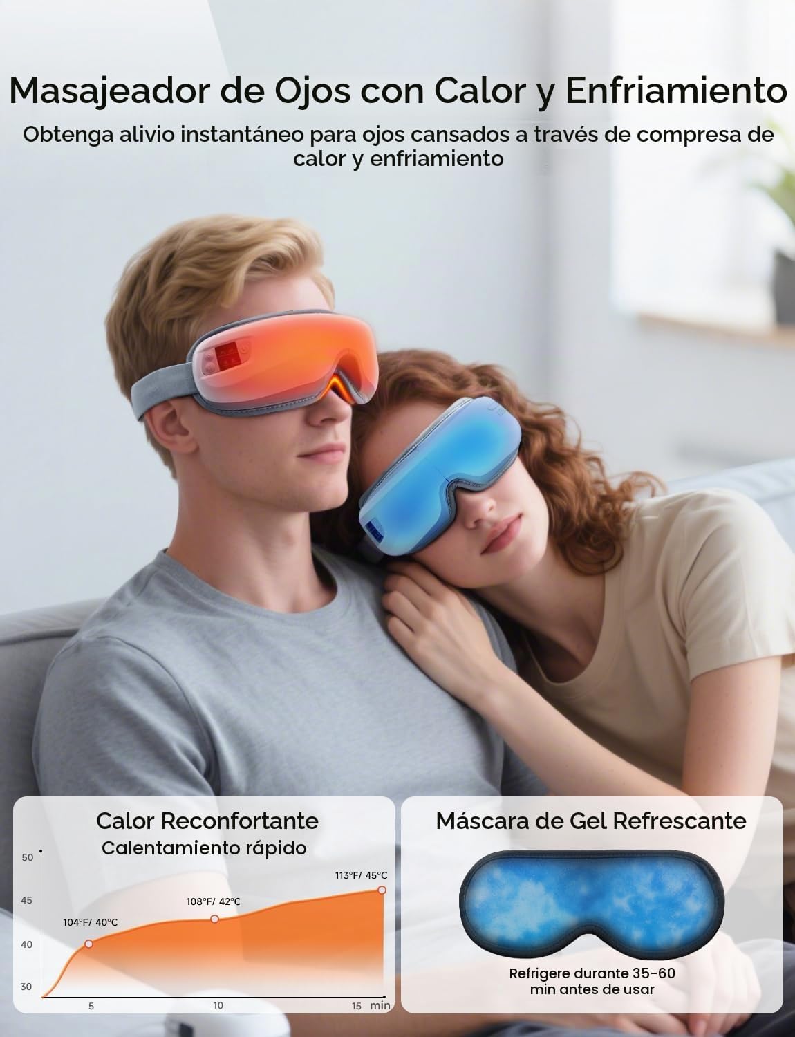 Masajeador de ojos con calor y enfriamiento, regalos de Acción de G...