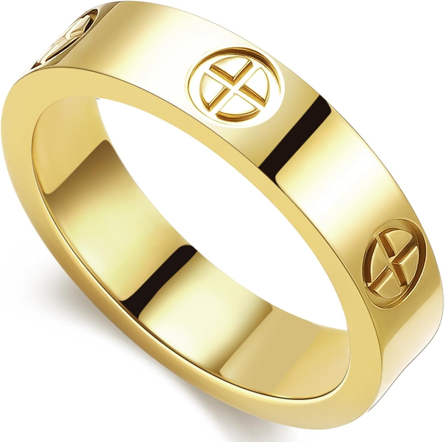 PDWZNBA Anillo de amistad de amor de acero inoxidable chapado en or...