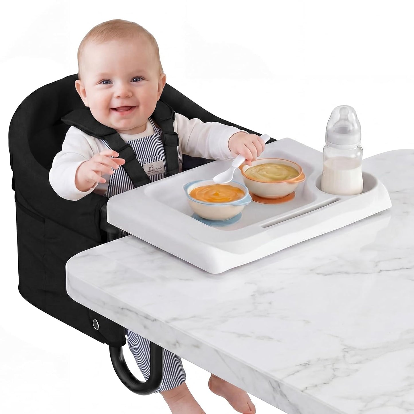 Gryvoth Silla alta portátil de gancho con bandeja para bebé y niño...