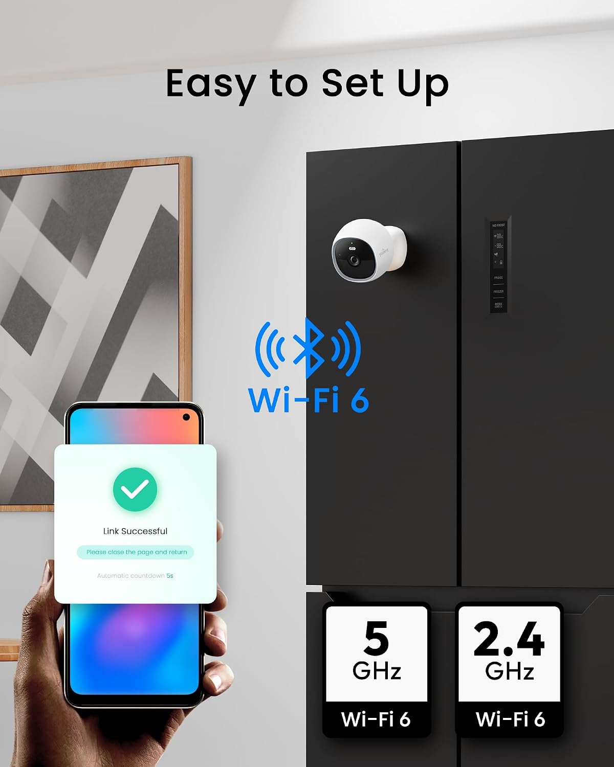 youkey Cámara de seguridad magnética inalámbrica para interiores, c...