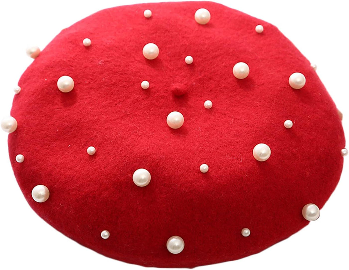 ZARSIO Boina de las mujeres perla elegante artista dulce estilo fra...
