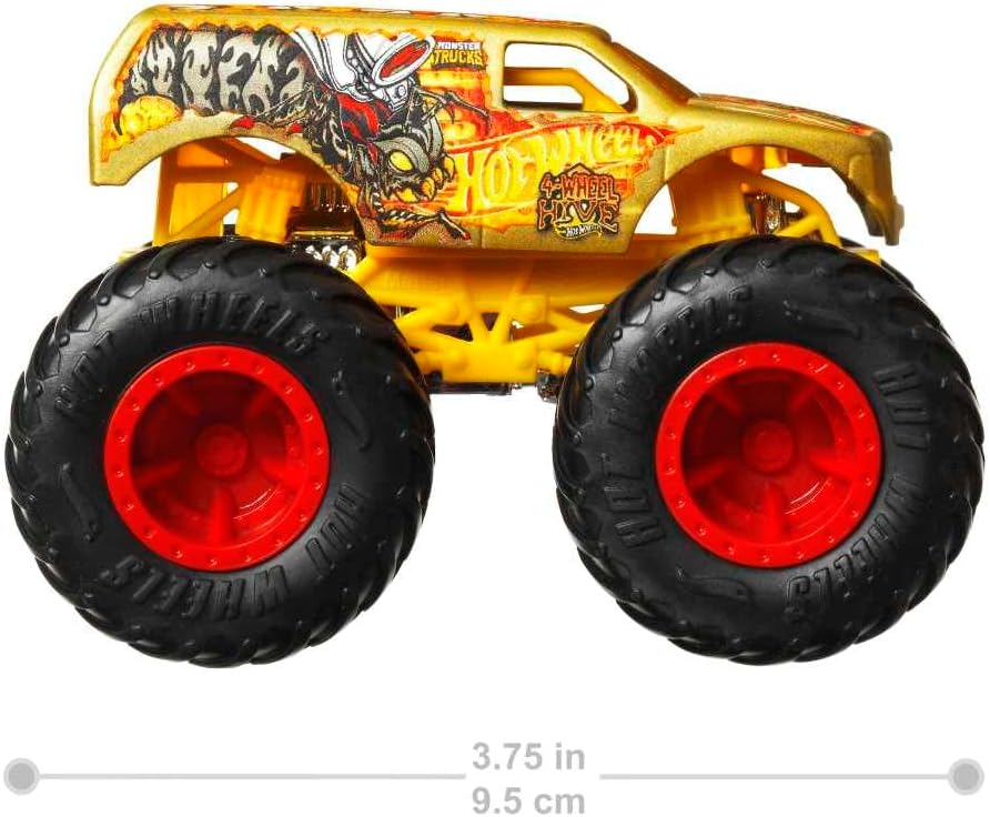Hot Wheels Monster Trucks Paquete de 4, Juego de 4 vehículos de jug...