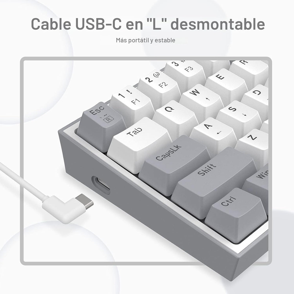 Redragon K617 Fizz - Teclado con cable para juegos RGB 60%, teclado...