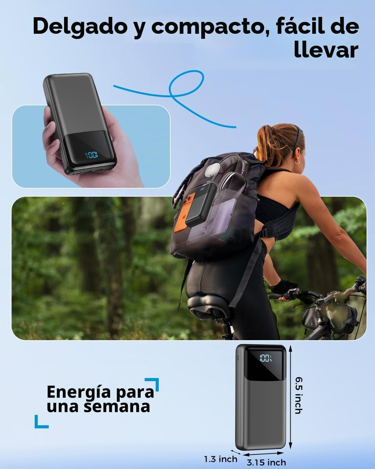 Seaistar Cargador Portátil Banco de Energía 50000mAh, Paquete de Ba...