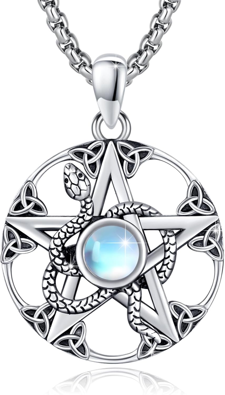 SOESON Collar Vintage para Hombre Plata de Ley 925 Animal Vikingo N...