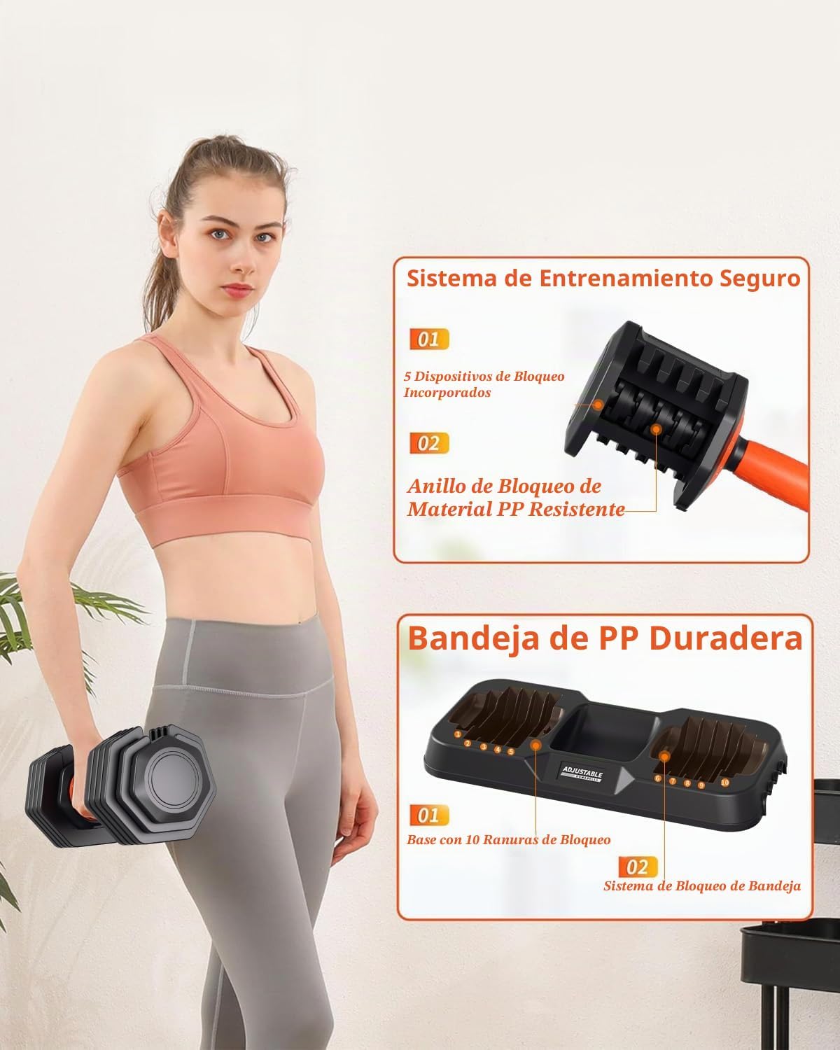 Fit Sir Juego de mancuernas ajustables, 10 en 1, mancuernas ajustab...