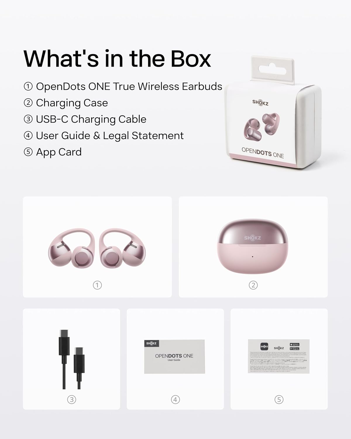 SHOKZ OpenDots ONE - Auriculares de oído abierto, Auriculares de cl...