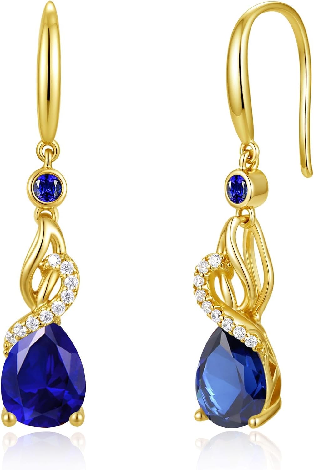 FANCIME Pendientes colgantes con piedra natal de pera para mujer de...