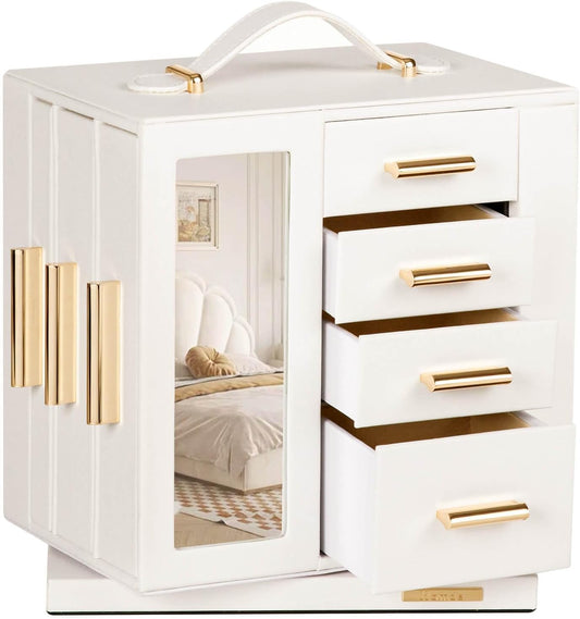 Homde - Joyero giratorio para mujer: organizador de 7 cajones con v...