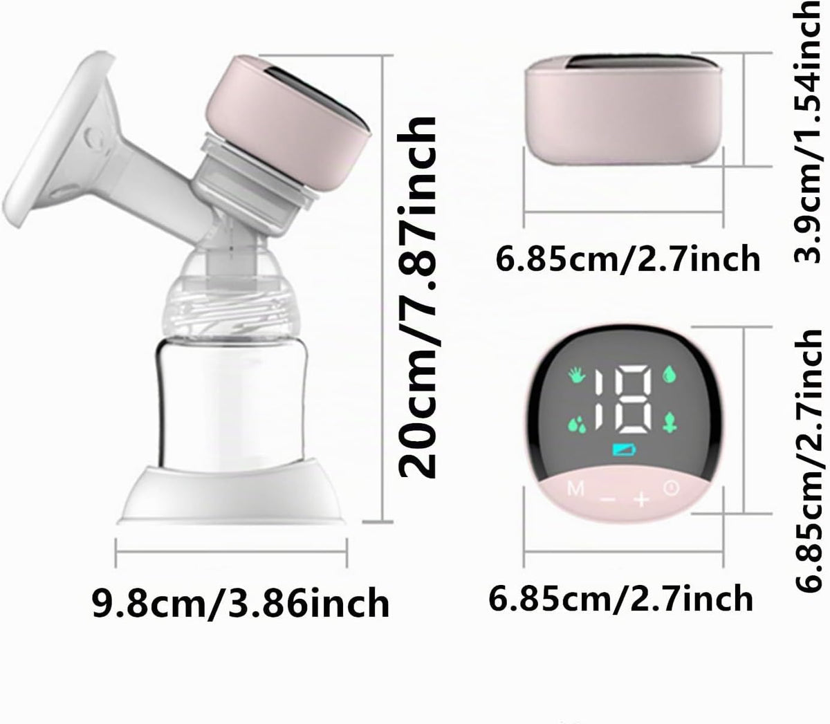 Curenoxium Extractor de leche eléctrico portátil - Bomba de lactanc...