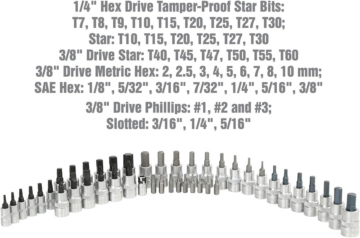 OEMTOOLS 23992 Juego de 44 piezas Torx Juego de brocas Torx ideal p...