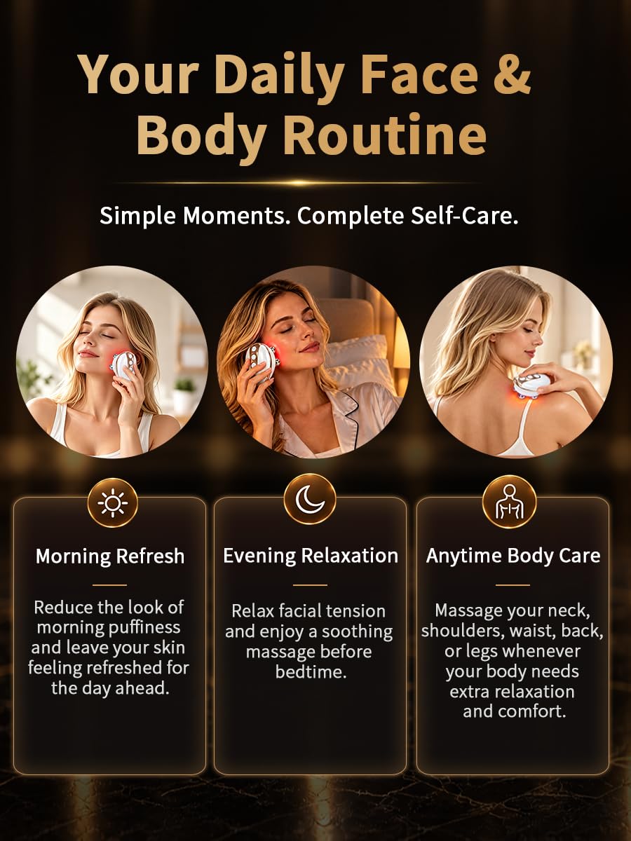 Dispositivo de masaje facial y corporal con bolas de masaje 5D, vib...