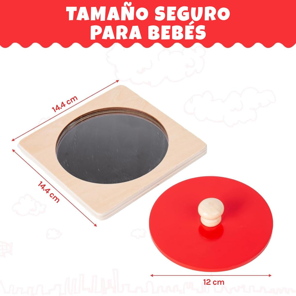 Kit de Juguetes Montessori para Bebés - Espejo Montessori, Peekaboo...