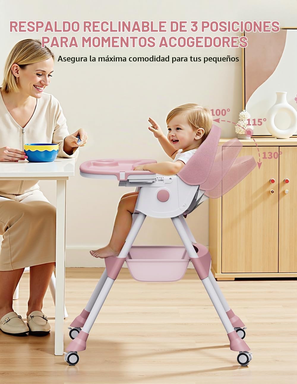 Sillas altas para bebés y niños pequeños, silla alta convertible 4...