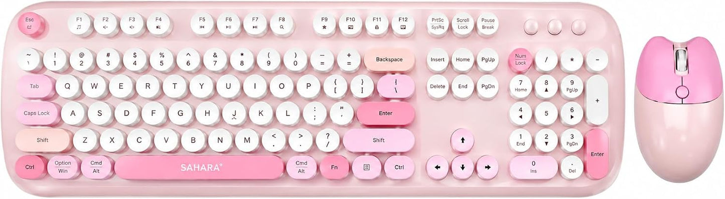 SaharaCase - Combo de teclado y mouse inalámbricos con clic silenci...