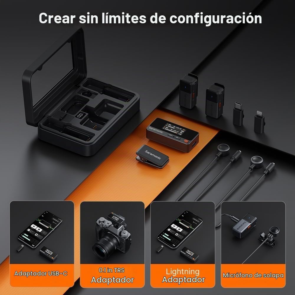 Saramonic Micrófono inalámbrico de aire para iPhone\/cámara\/Androi...