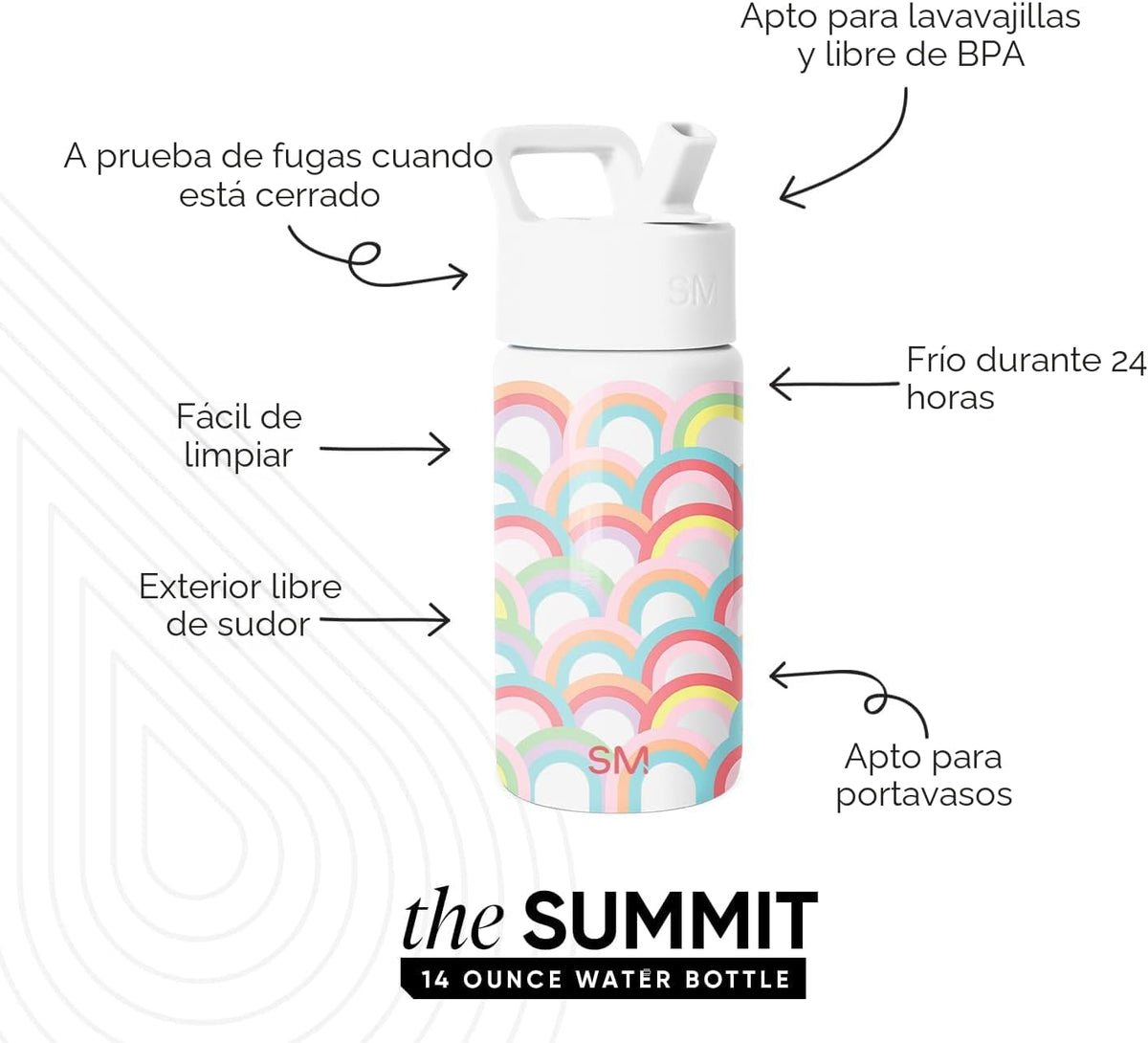 Simple Modern - Botella de agua para niños de la colección Summit c...