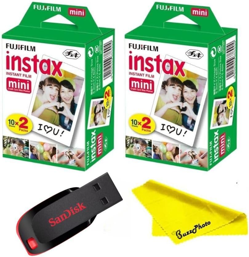 Fujifilm Película Instax Mini para cámara instantánea con unidad fl...