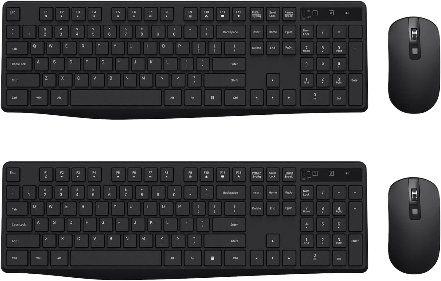 Lovaky - Combo de teclado y mouse inalámbricos, teclado ergonómico...