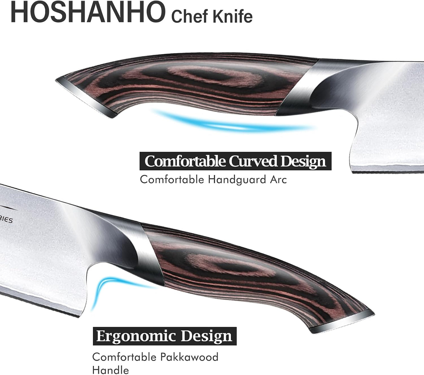 HOSHANHO Cuchillo de cocina japonés de acero de alto carbono, cuchi...