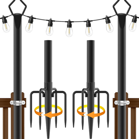 AILBTON Paquete de 2 postes de luz de cadena de 10 pies, postes de...