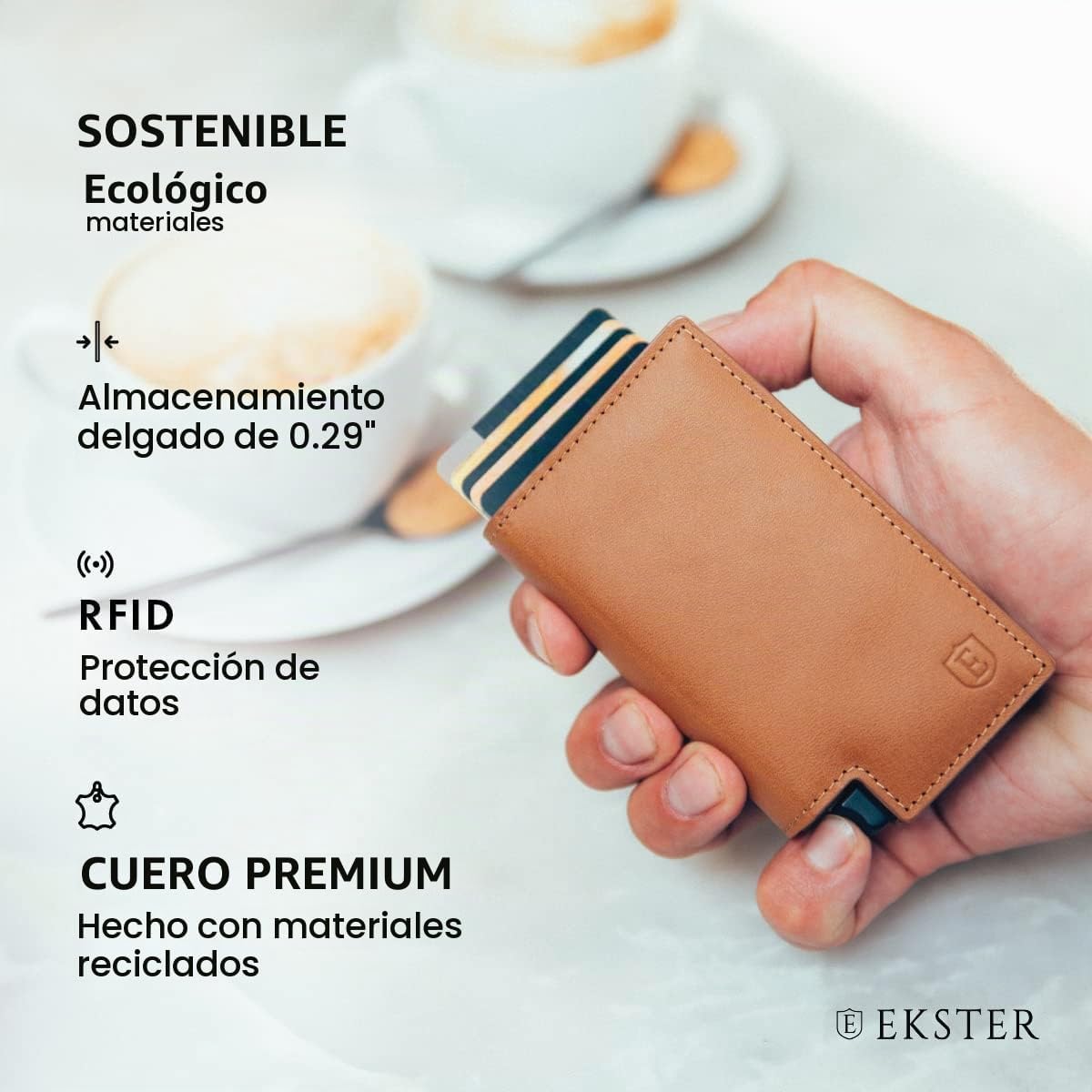 Ekster Parliament Pop Up Cartera Minimalista para Hombres - Roma Co...