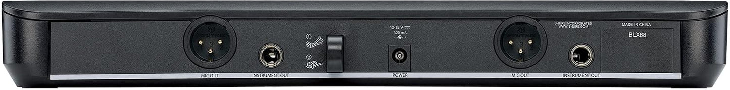 Sistema de micrófono inalámbrico Shure BLX288\/PG58 - Vida de bater...