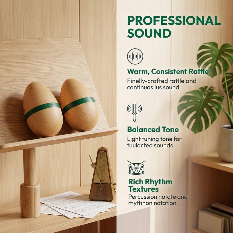 Huevos de madera Instrumentos musicales: agitador de percusión de m...