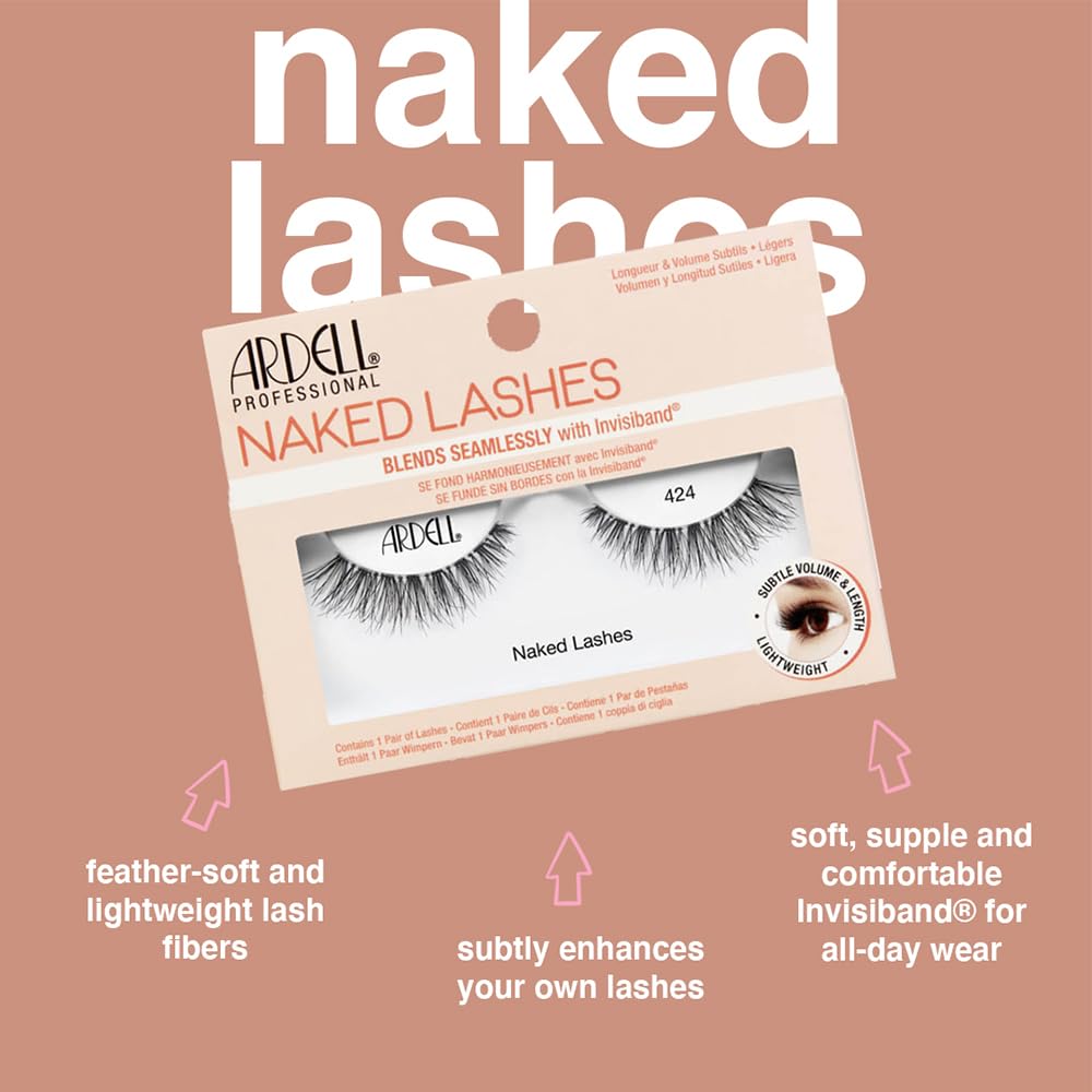 Ardell Naked Lashes 424 - Pestañas postizas naturales ligeras con b...