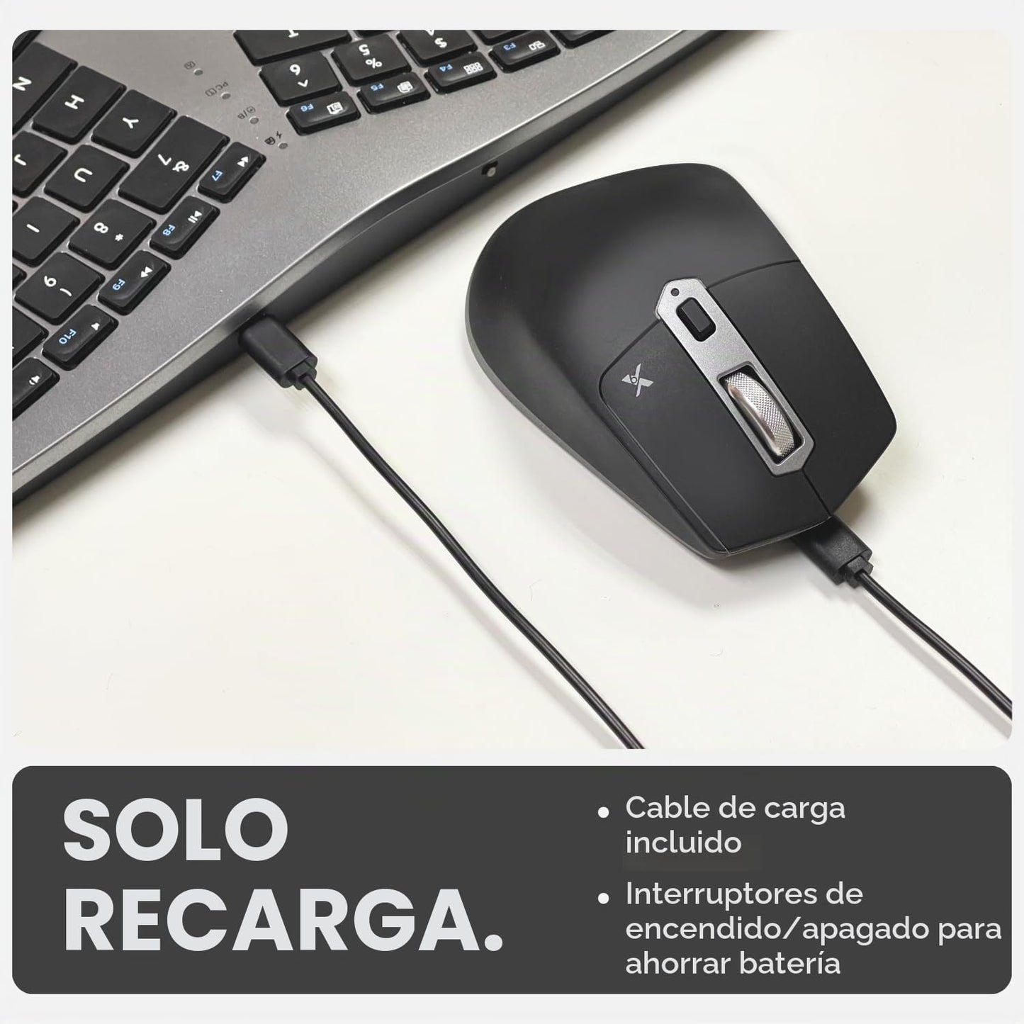 X9 Combo ergonómico de teclado y mouse inalámbricos: teclado Ergo S...