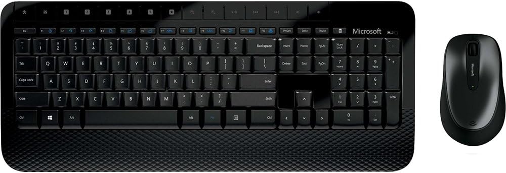 Microsoft Escritorio inalámbrico 2000, negro - Combo de teclado y m...