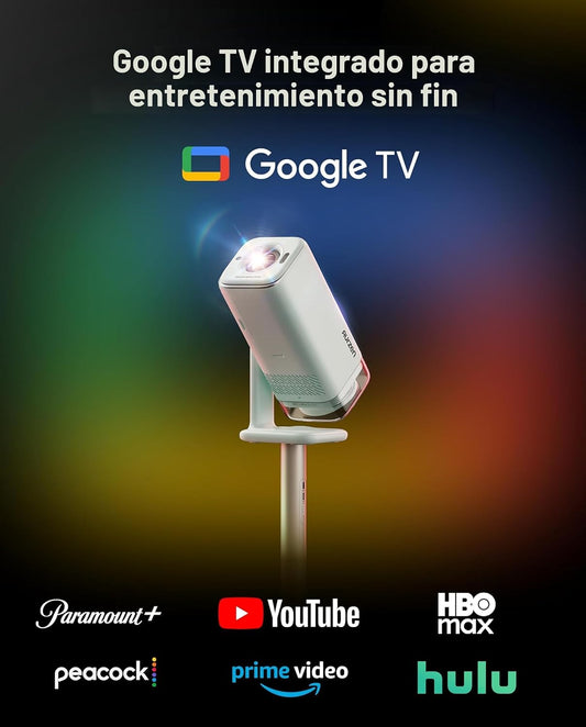 Aurzen BOOM Air - Proyector portátil Google TV con WiFi y Bluetooth...