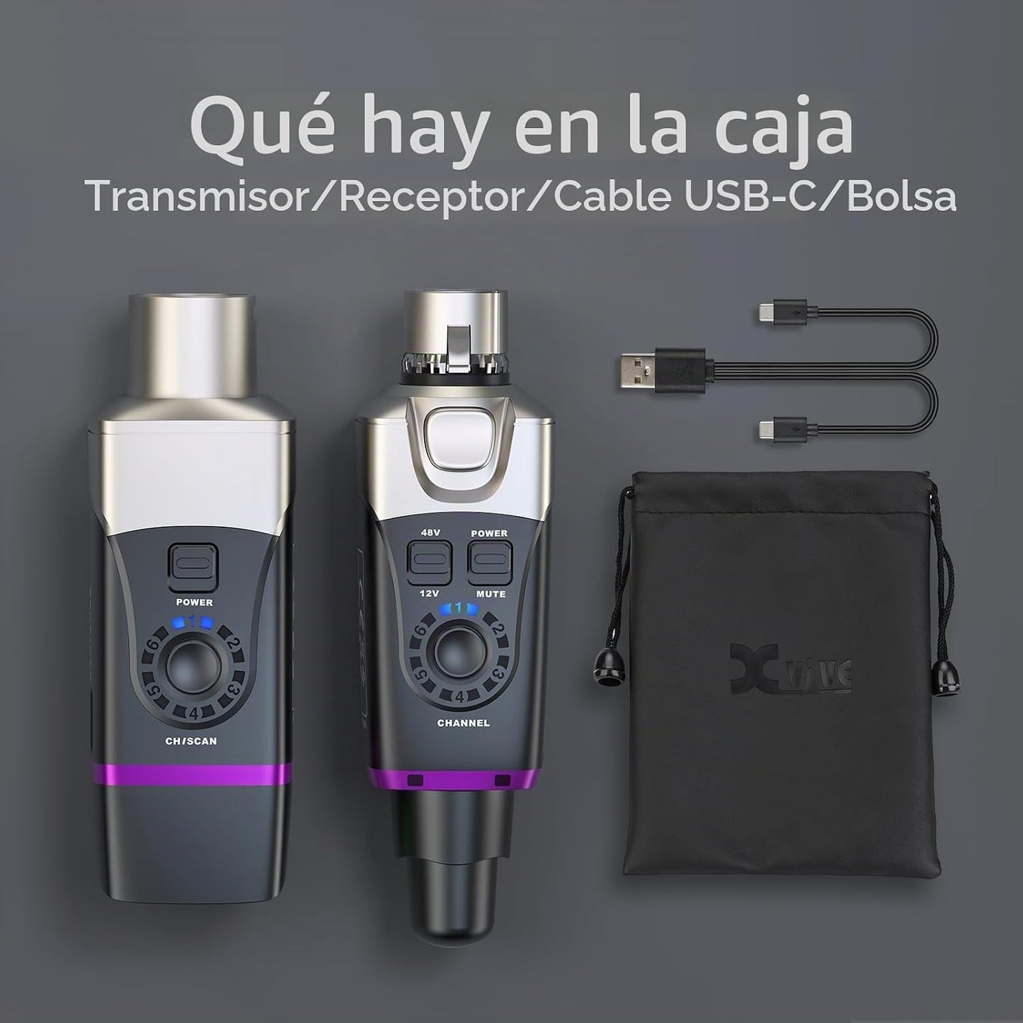 Xvive U35C - Sistema de micrófono inalámbrico 5.8GHz con transmisor...