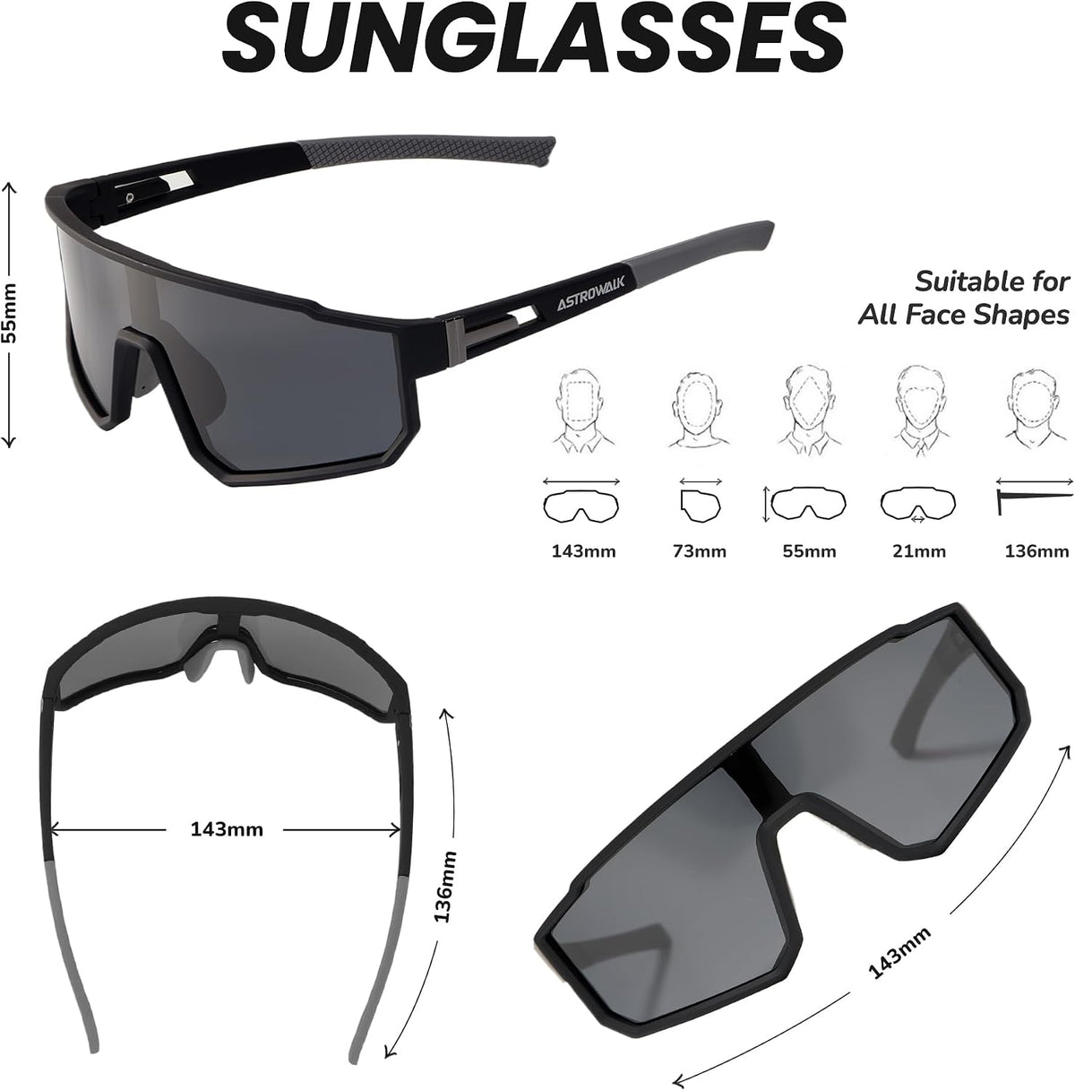 Gafas de sol polarizadas para correr para hombres y mujeres, UV400...