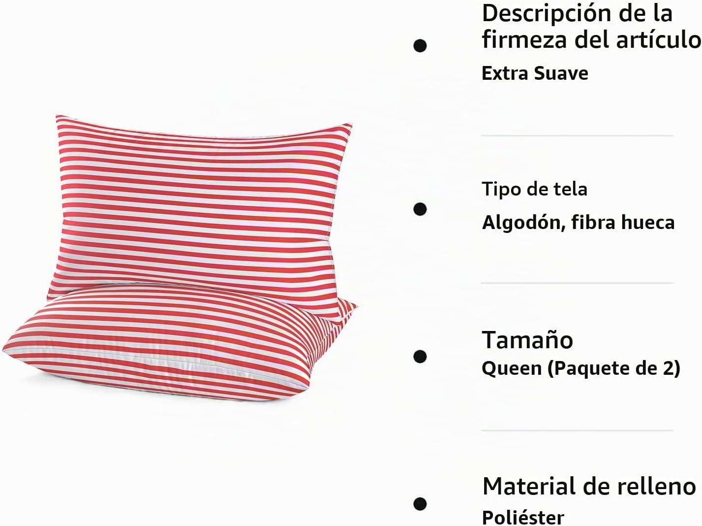 EIUE Paquete de 2 almohadas de cama para dormir, tamaño Queen, almo...