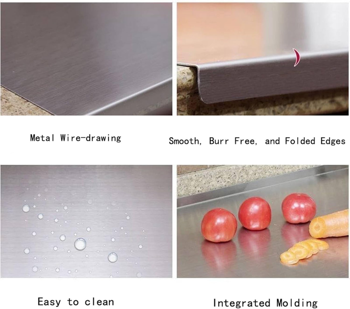 BILLAMB Tablas de cortar de acero inoxidable para la cocina, adecua...