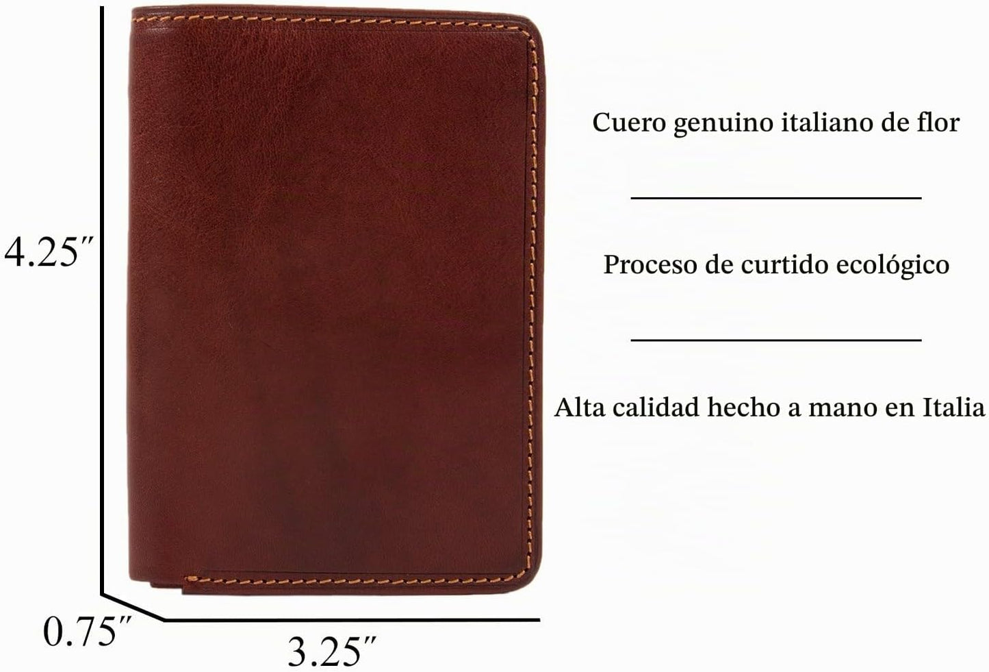 Tony Perotti Billetera de cuero italiano con ventana de identificac...