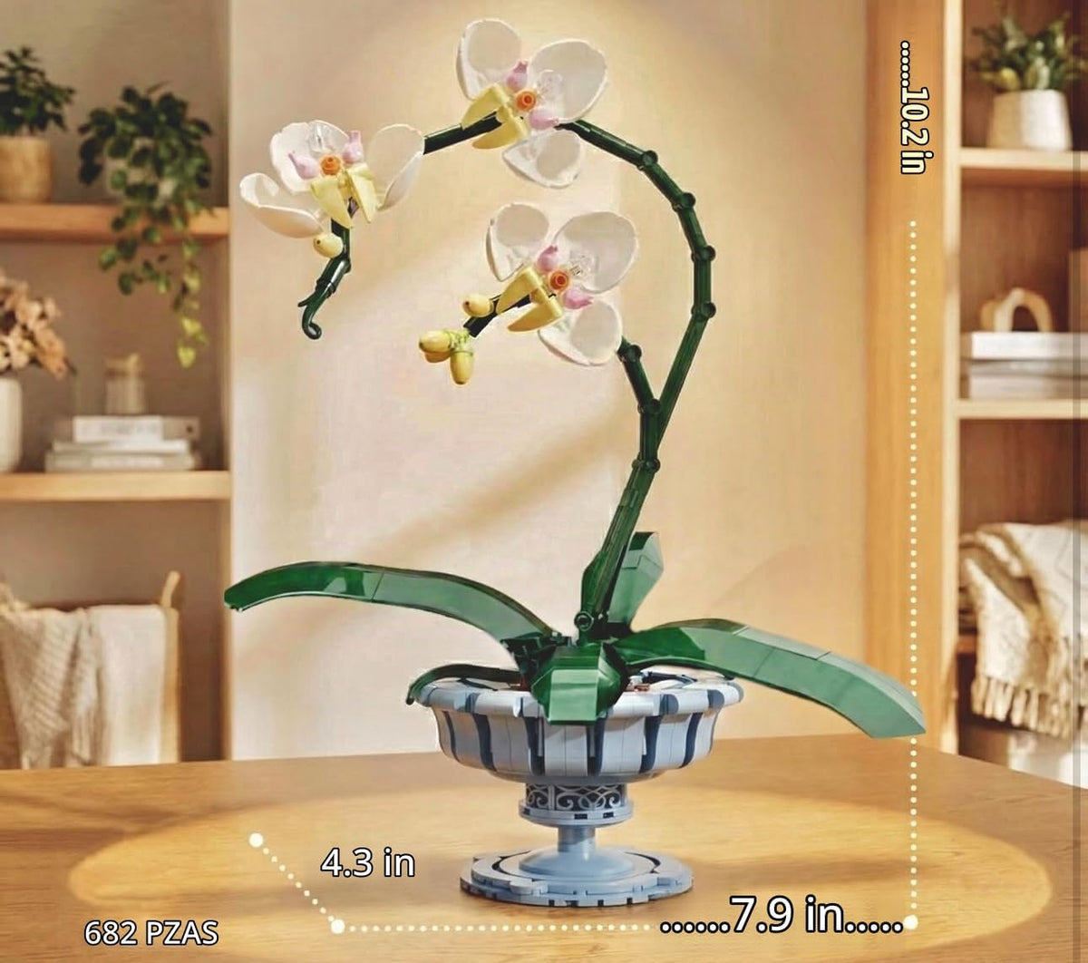 Kit de construcción de orquídeas, mini planta en maceta que se adap...