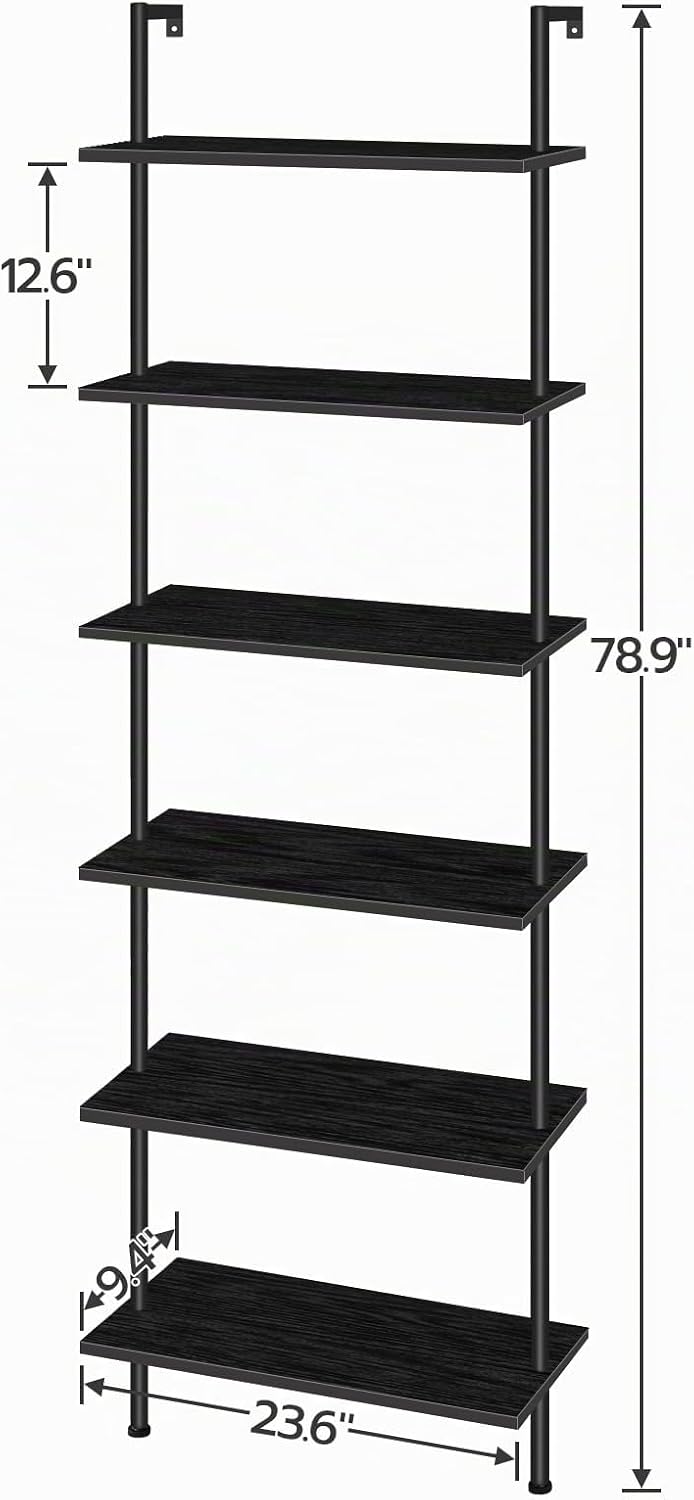 HOOBRO Estante de escalera de bricolaje, estantería de pared de 6 n...