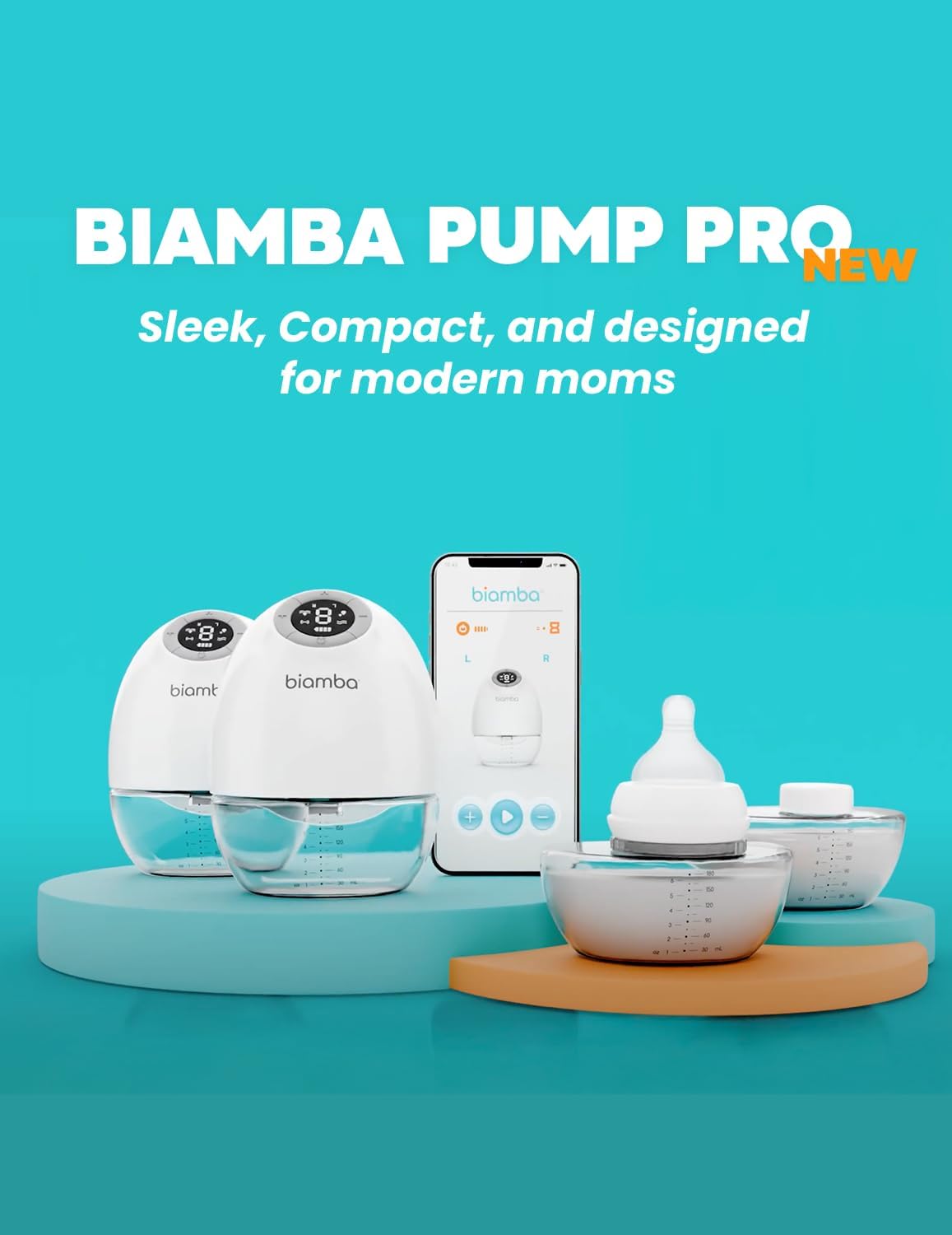 Biamba Pump Pro - Extractor de leche portátil manos libres, bombas...