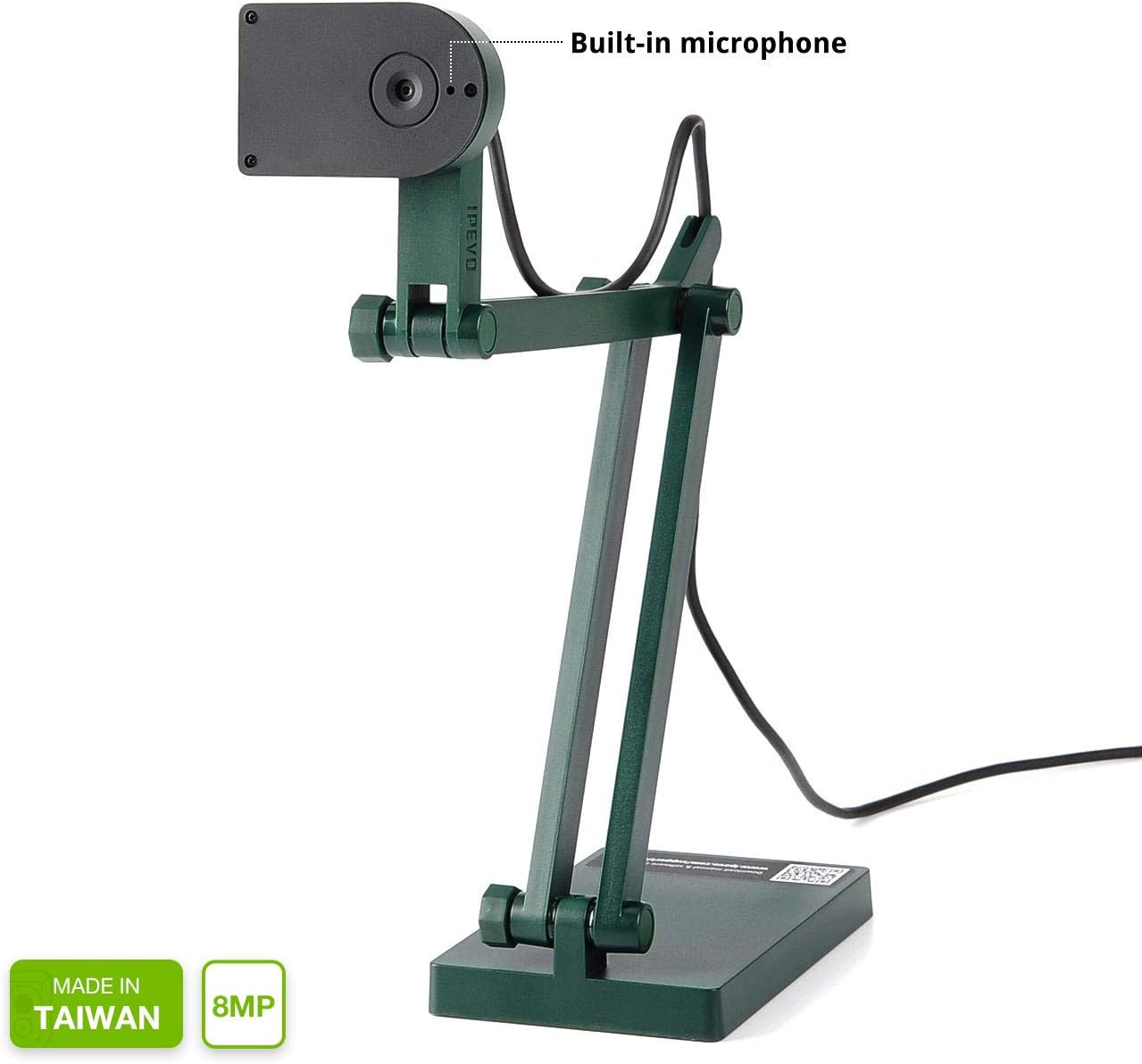 IPEVO Cámara de documentos USB V4K de ultra alta definición de 8 MP...