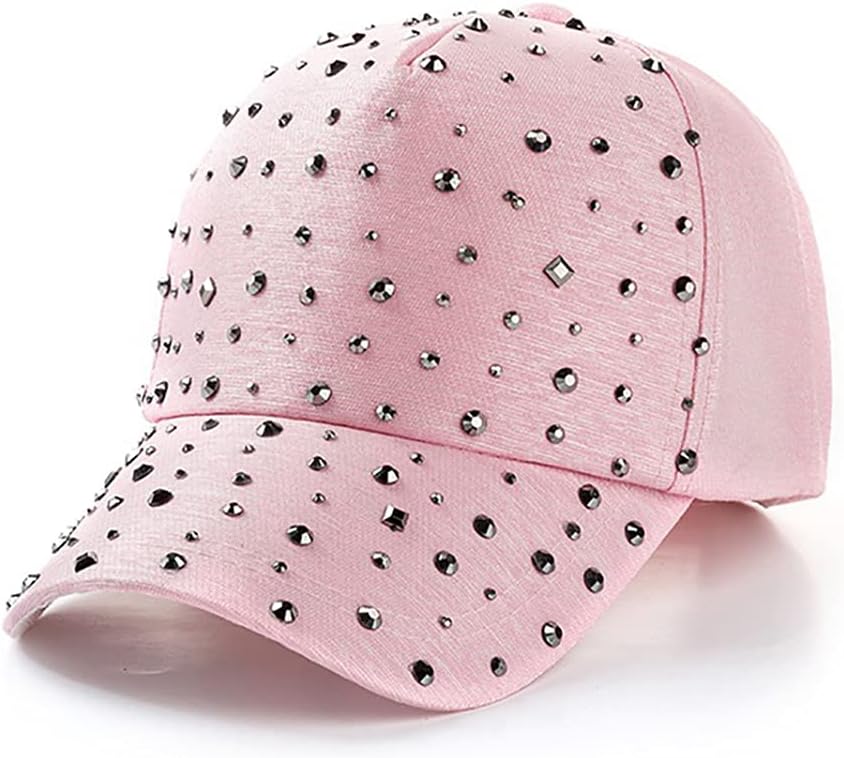 Gudessly Gorra de béisbol ajustable transpirable con diamantes de i...