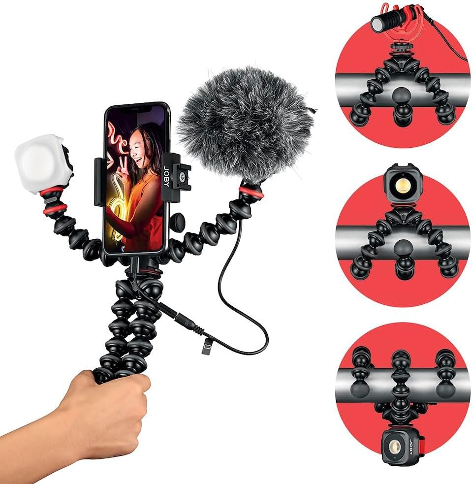 JOBY GorillaPod - Kit de vlogging móvil (plataforma de teléfono int...