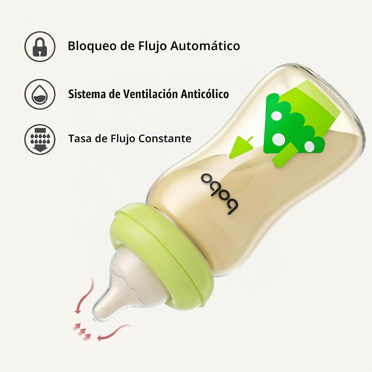 YOHKOH Biberón PPSU de cuello ancho para recién nacidos, biberón an...