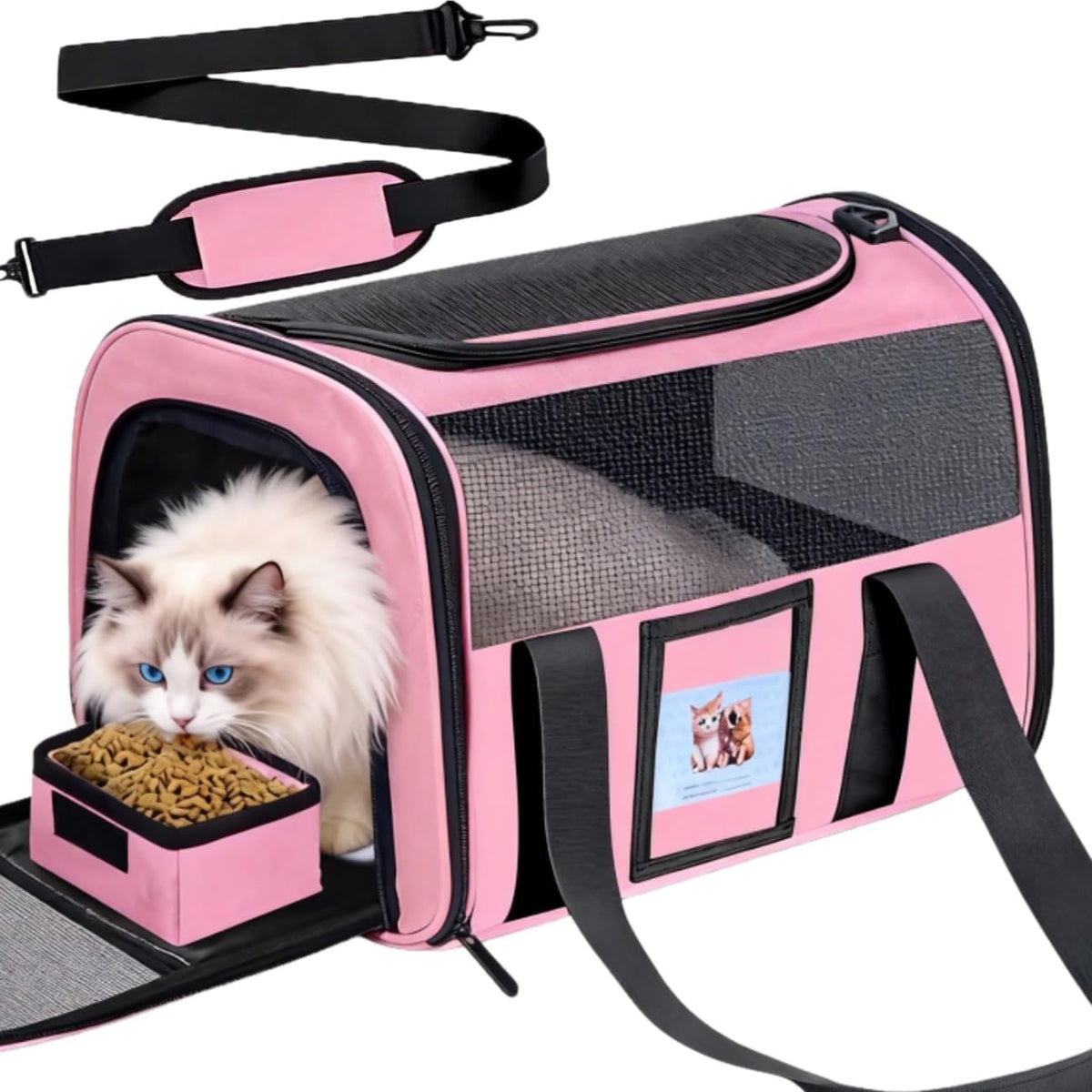 Transportador para gatos de lados suaves (hasta 16 libras), bolsa |...