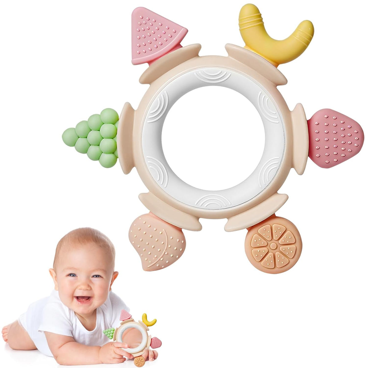 Mordedores de silicona Hooku para bebés de 6 a 12 meses, juguetes d...