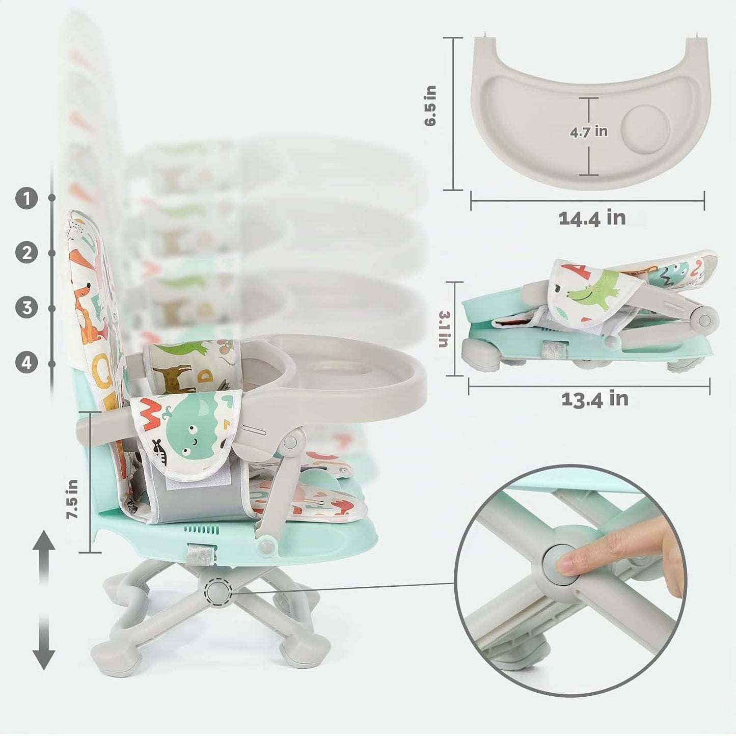YOLEO Silla Alta para Bebé Asiento Elevador para Mesa de Comedor, A...