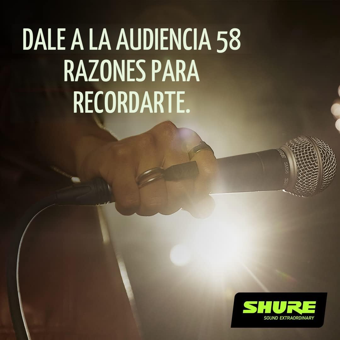 Micrófono SHURE, Negro | Micrófono vocal dinámico cardioide con int...